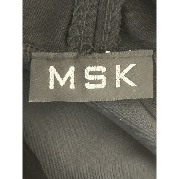 MSK Womens L‎ Black Beaded Sparkle With Mesh Sleeves Top - Picture 5 of 10